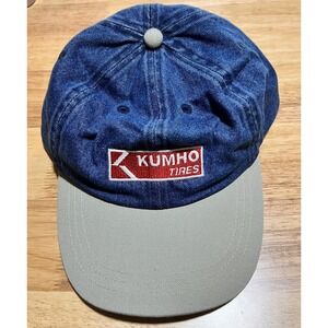 Kumho Tires Hat blue denim with beige brim 100% cotton one-size-fits-all closure